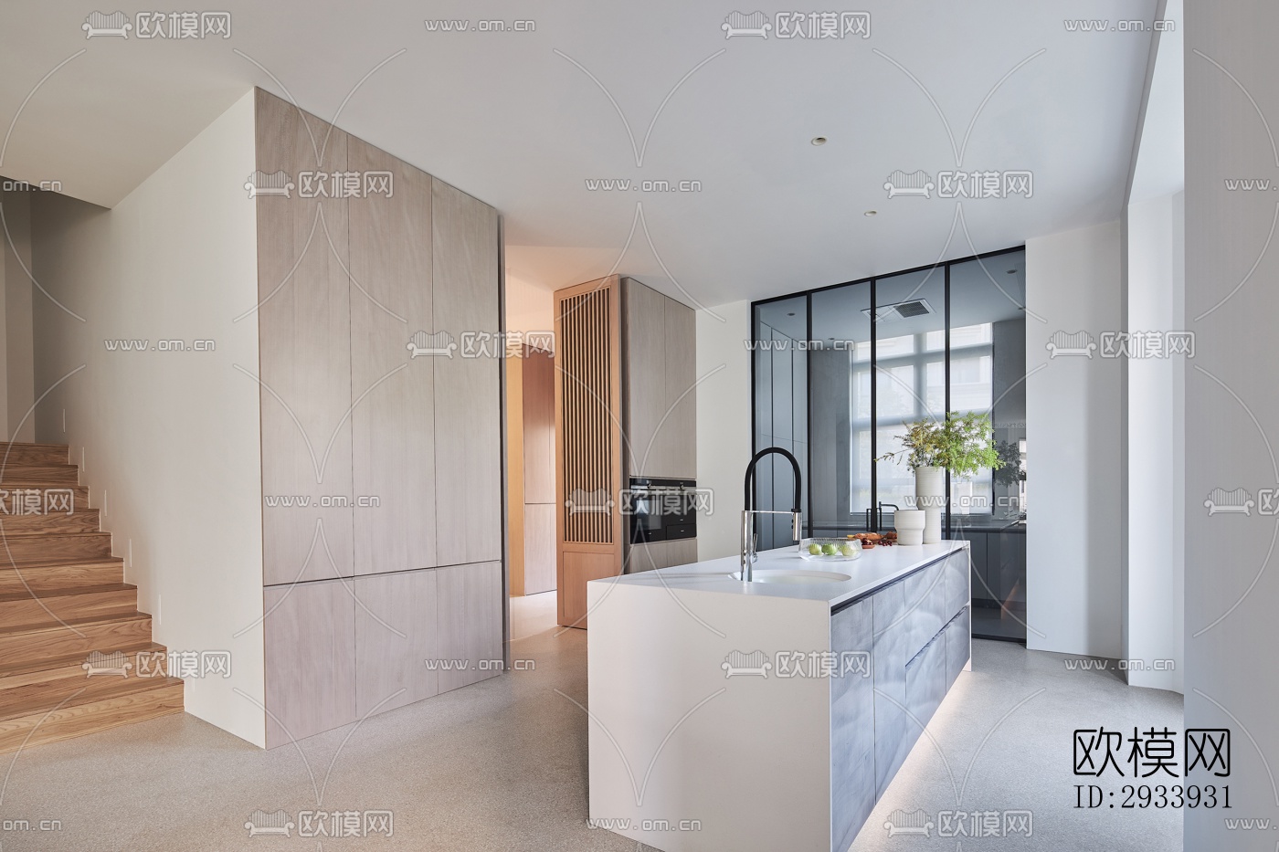 新中式别墅效果图下载（渲染图9）