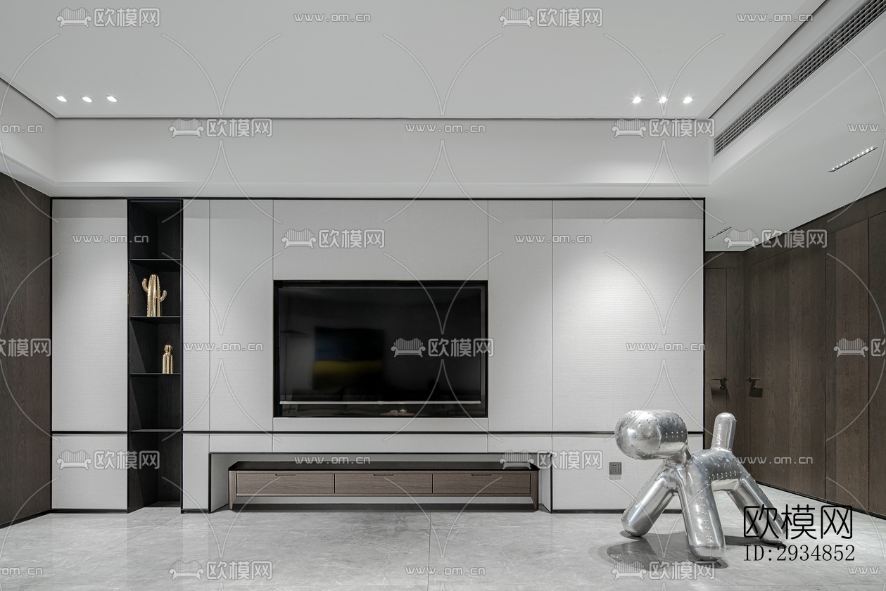 现代平层效果图下载（渲染图17）