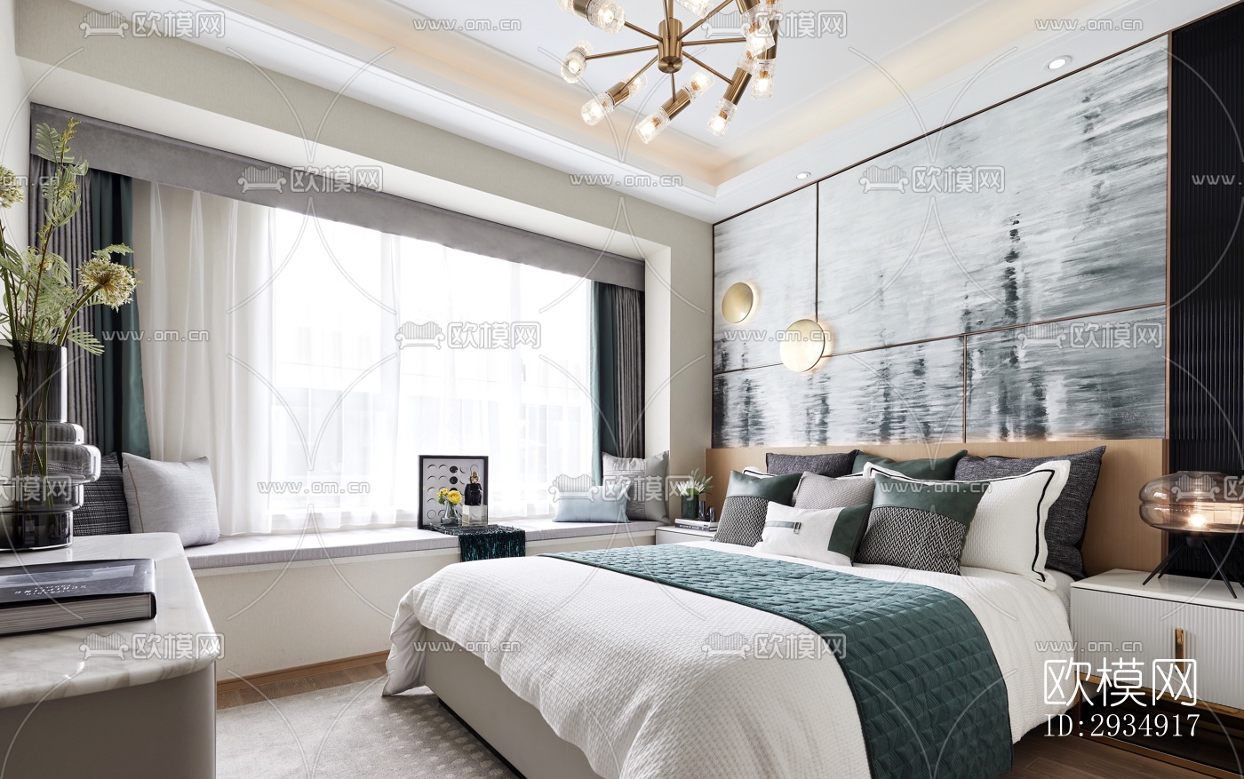 现代平层效果图下载（渲染图11）