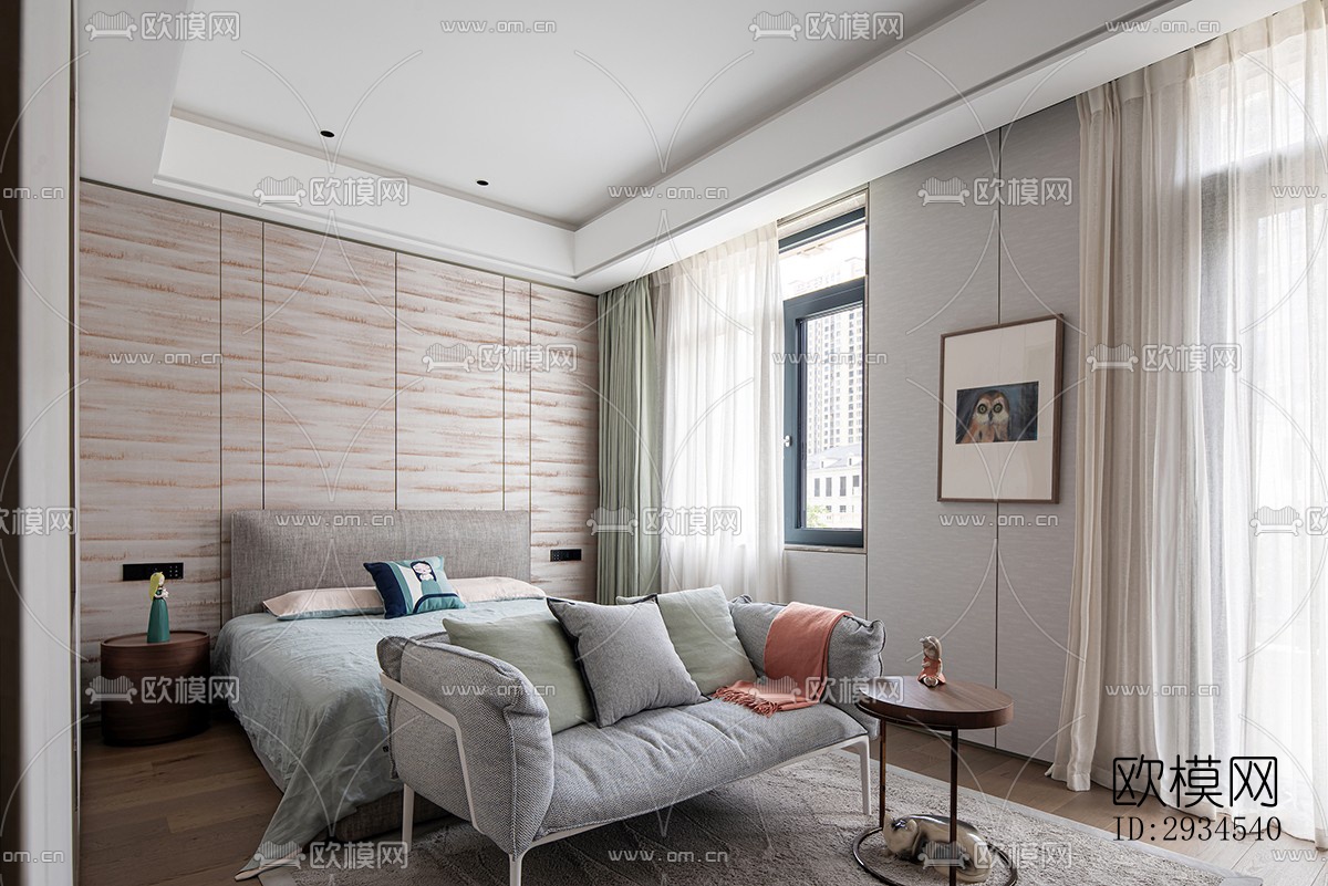 新中式平层效果图下载（渲染图1）