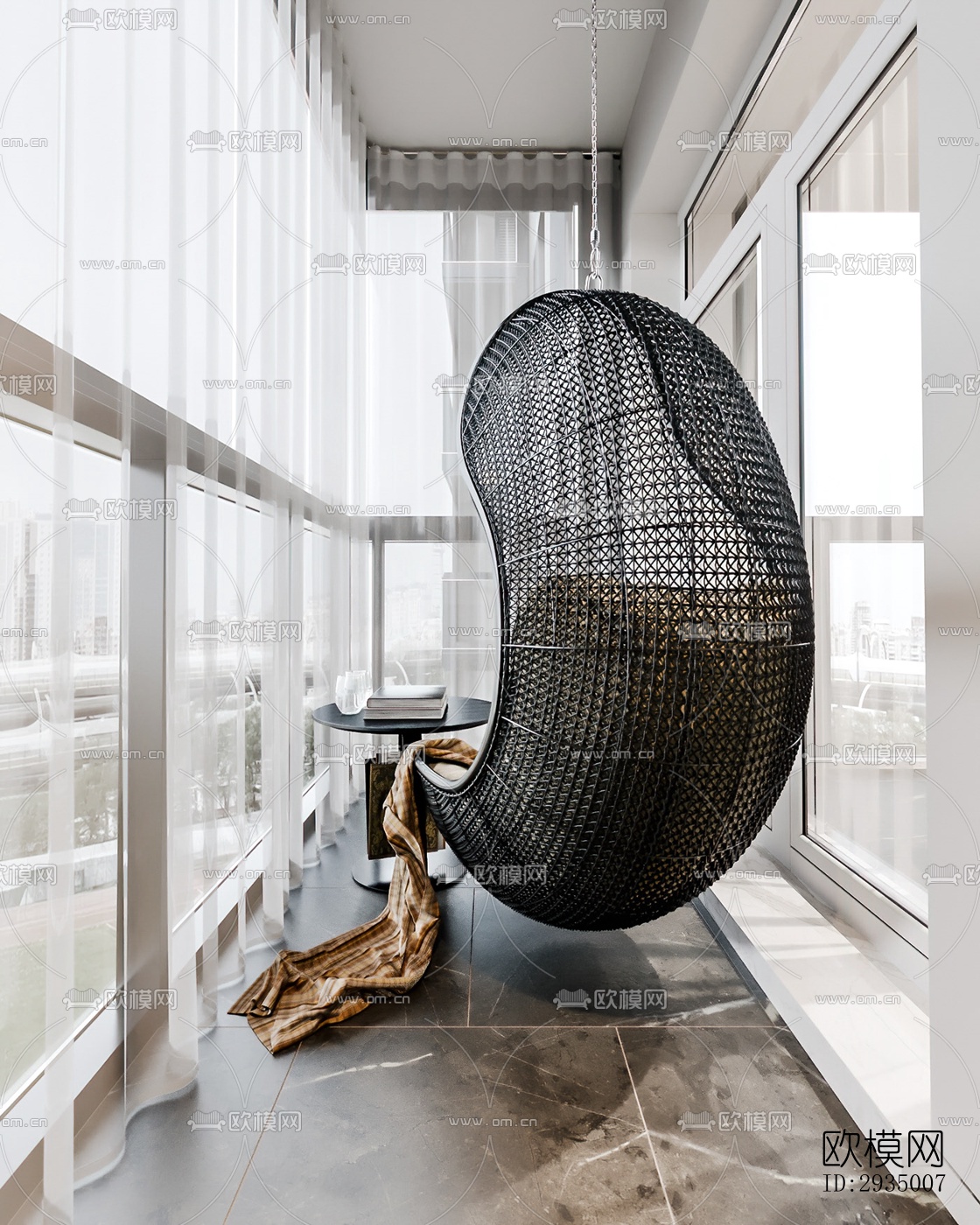 现代平层效果图下载（渲染图19）