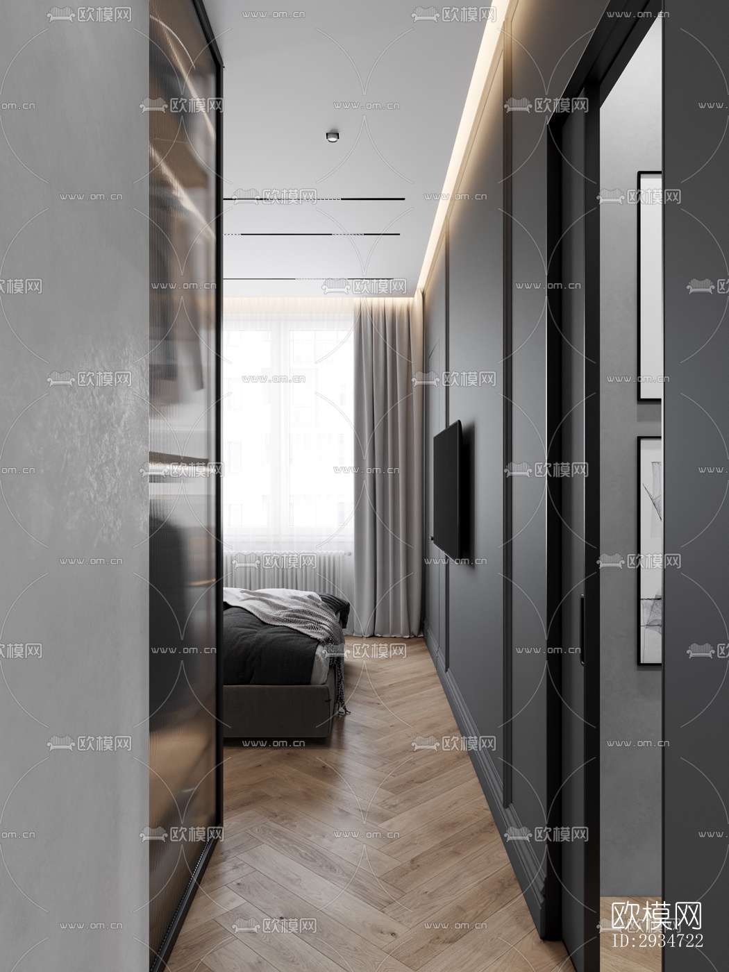 现代平层效果图下载（渲染图3）