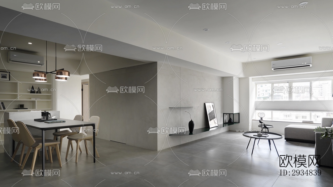 现代平层效果图下载（渲染图17）