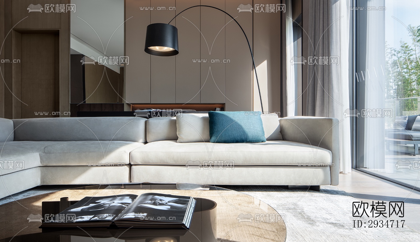 现代平层效果图下载（渲染图19）