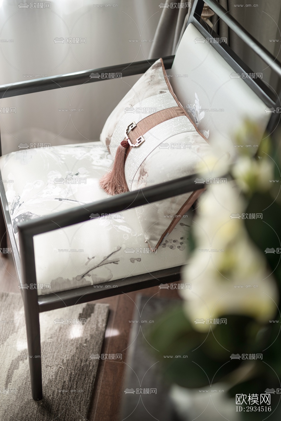 新中式平层效果图下载（渲染图5）