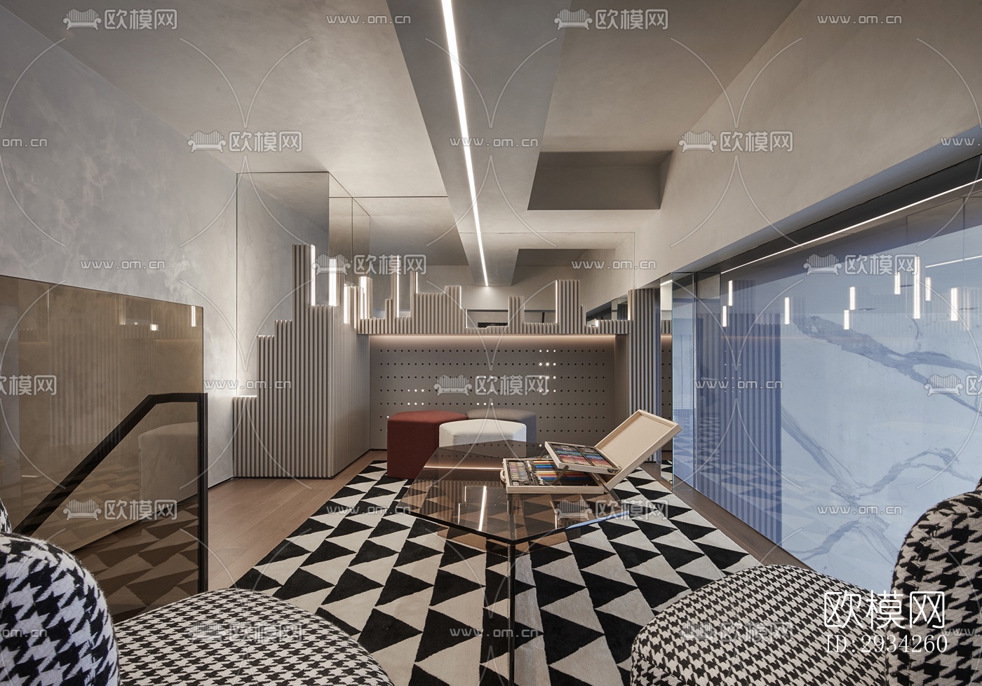 现代复式效果图下载（渲染图5）