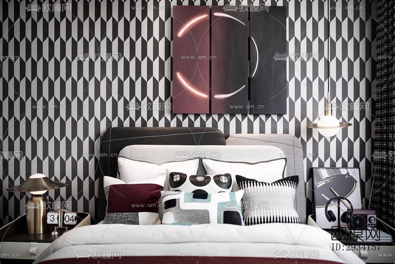 高级灰别墅效果图下载（渲染图5）