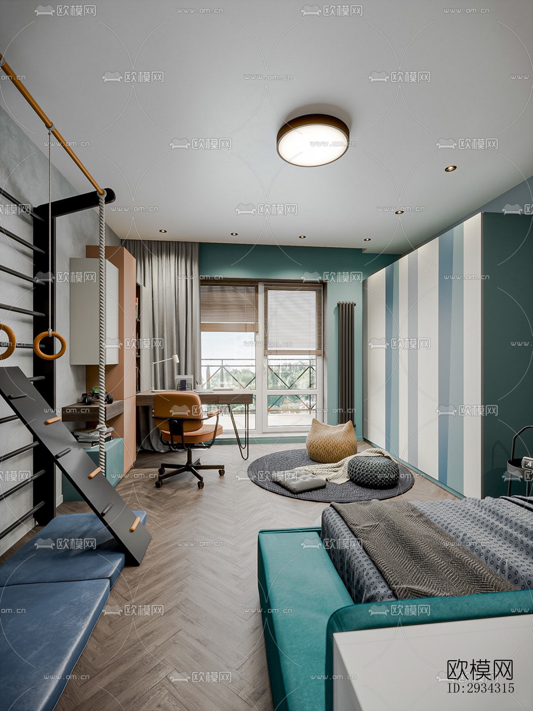 现代复式效果图下载（渲染图10）