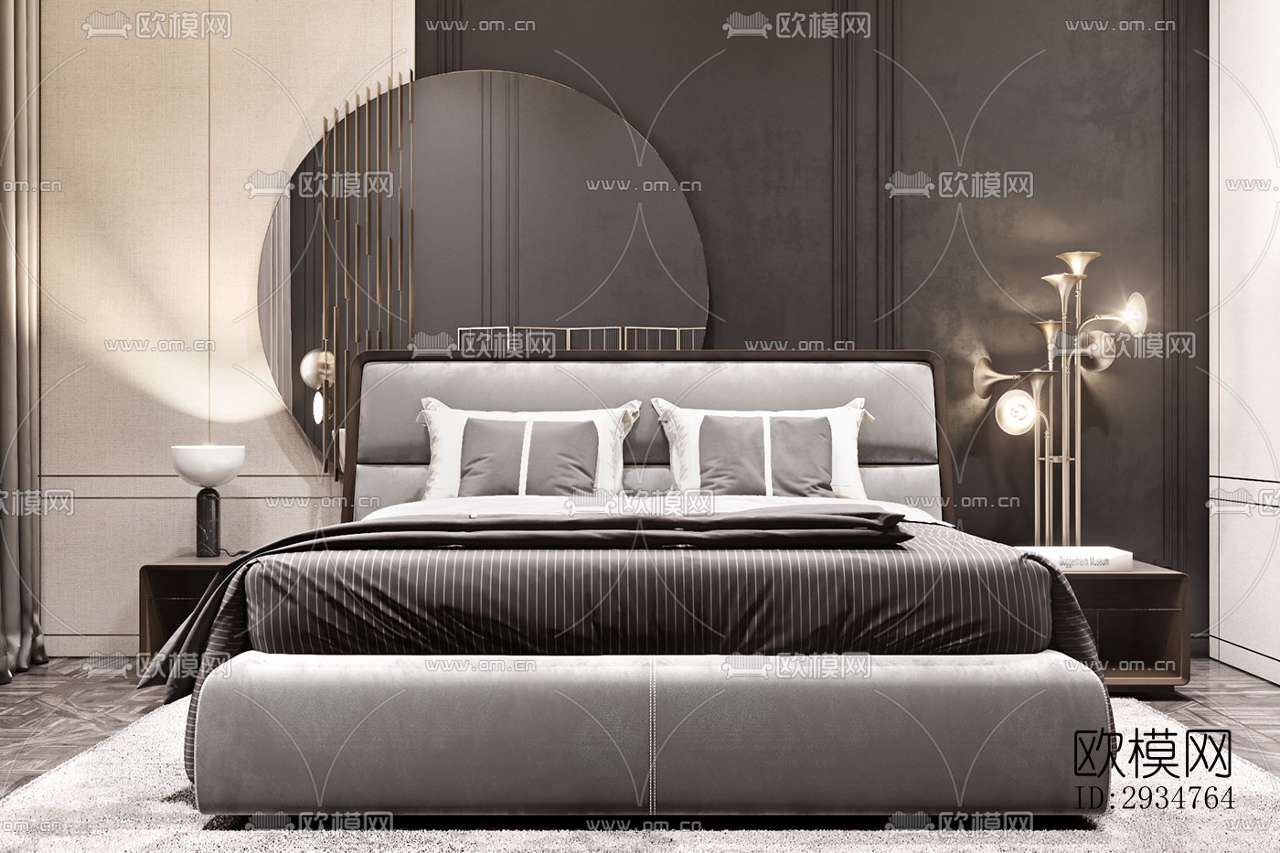 现代平层效果图下载（渲染图10）