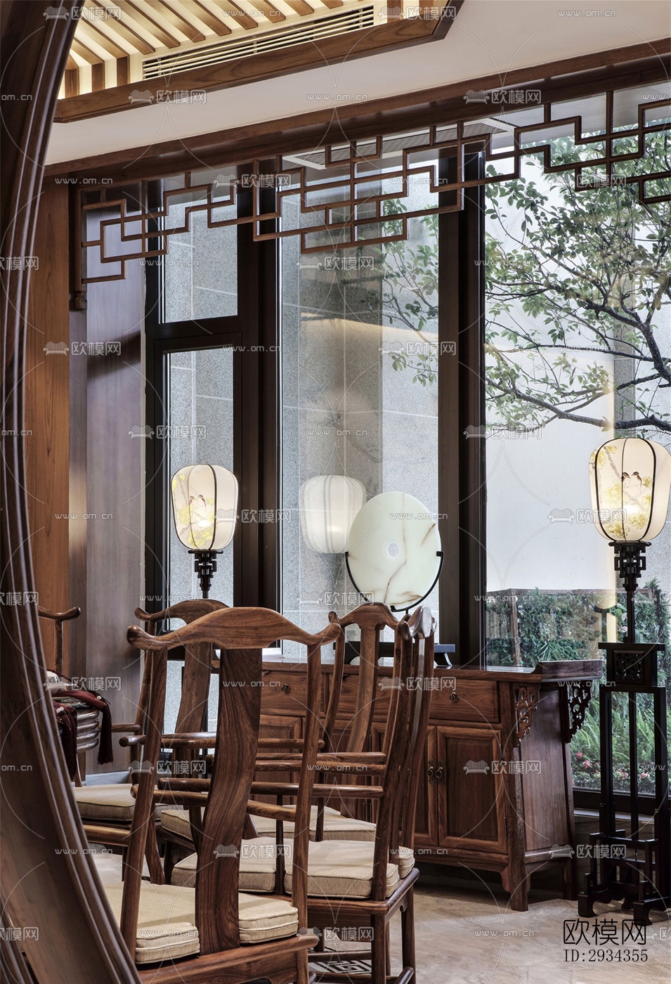 中式平层效果图下载（渲染图7）