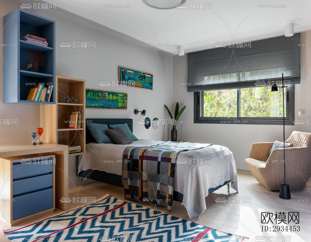 后现代平层效果图下载（渲染图15）