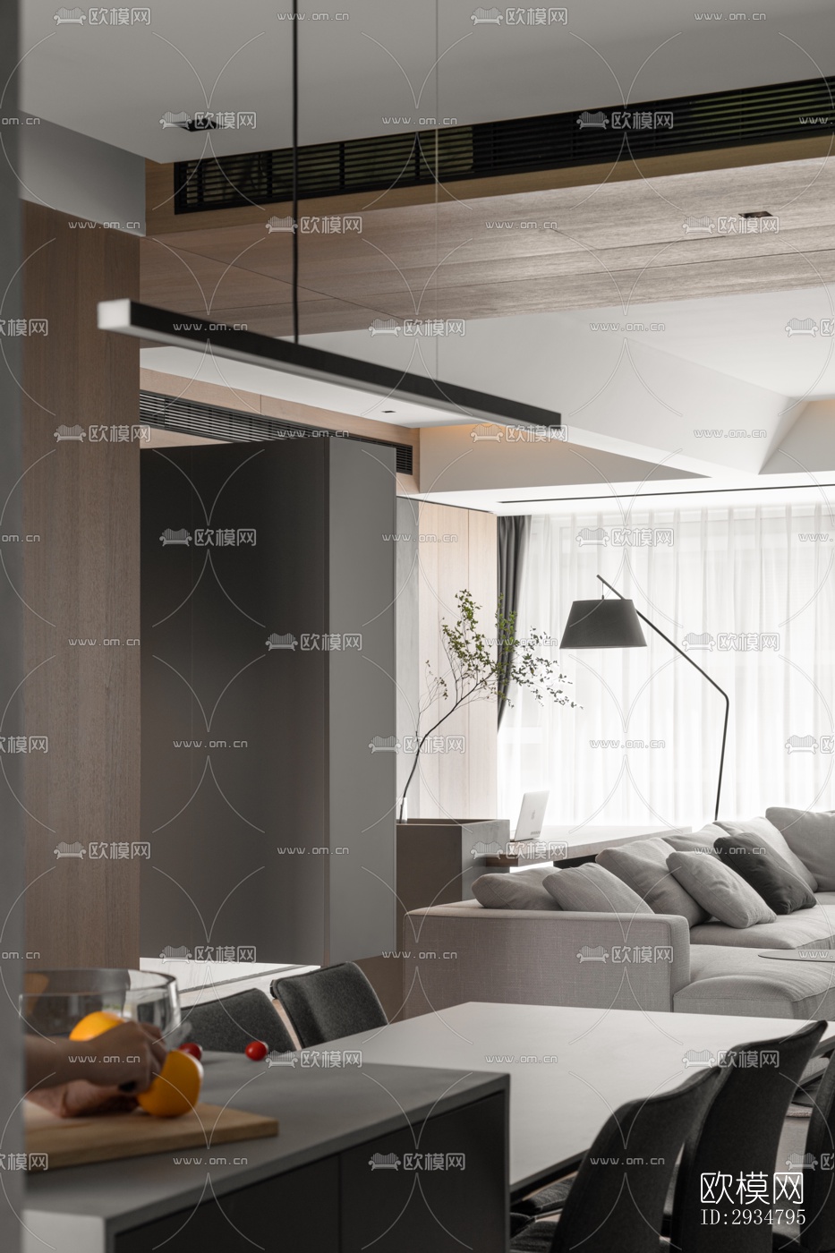 现代平层效果图下载（渲染图4）