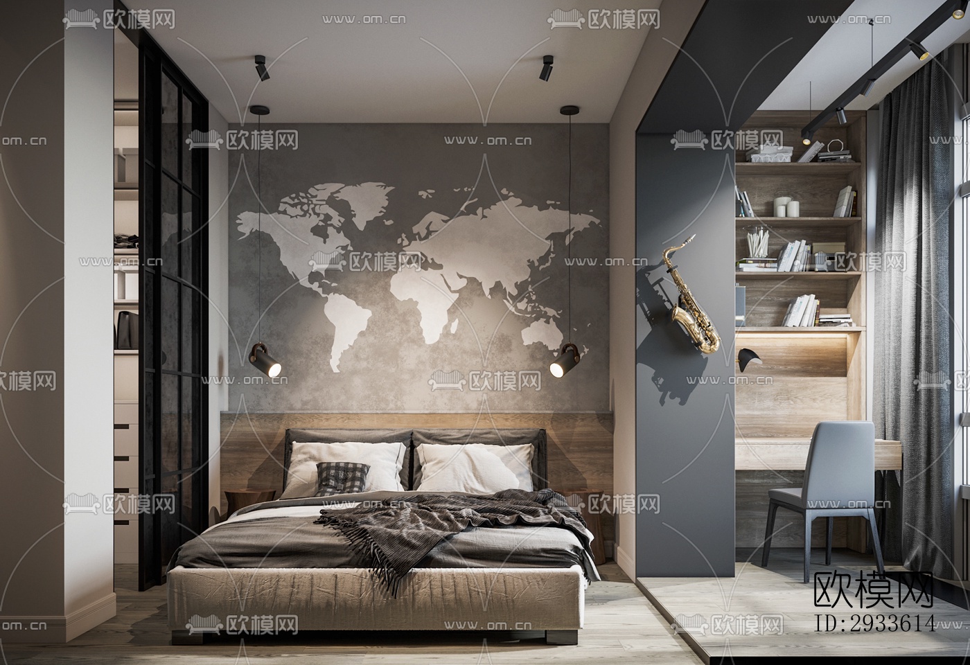 北欧公寓效果图下载（渲染图4）