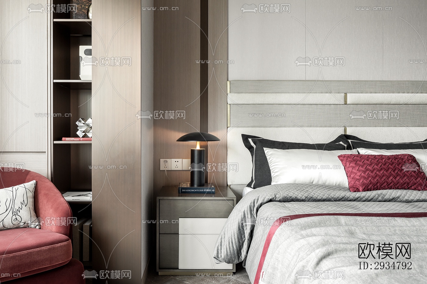 现代平层效果图下载（渲染图7）