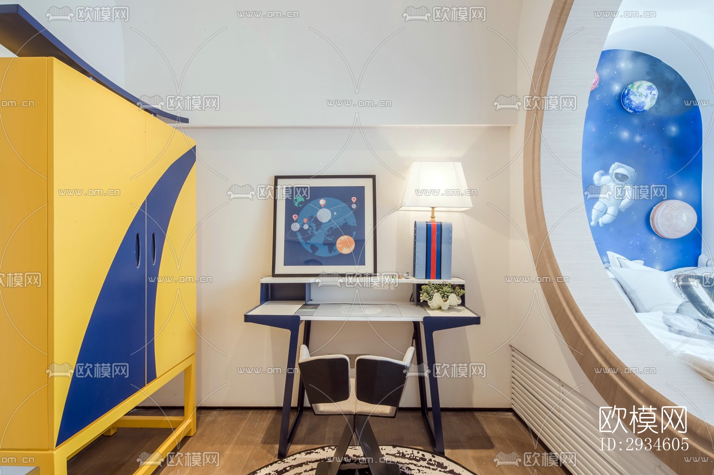 新中式平层效果图下载（渲染图7）