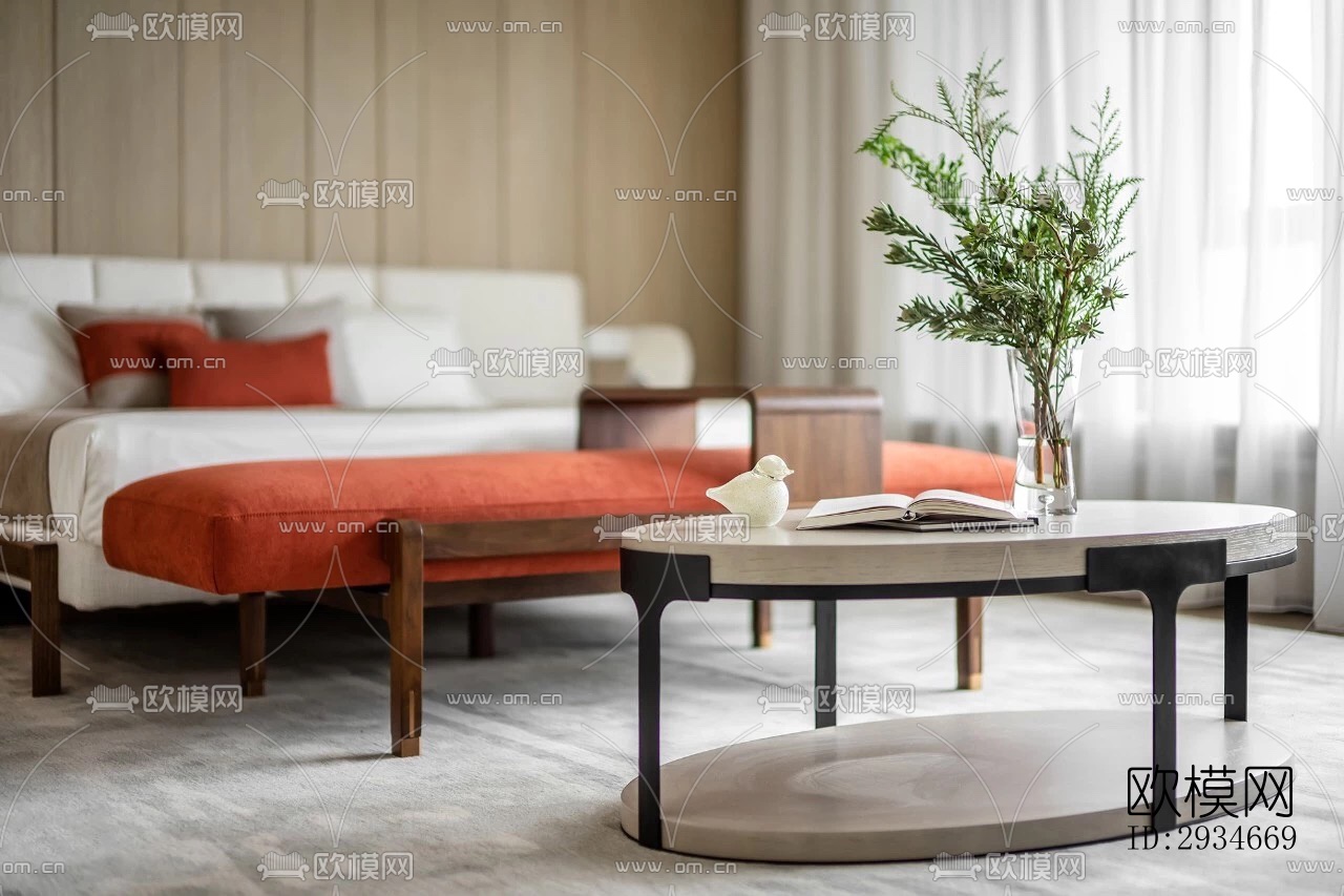 新中式平层效果图下载（渲染图7）