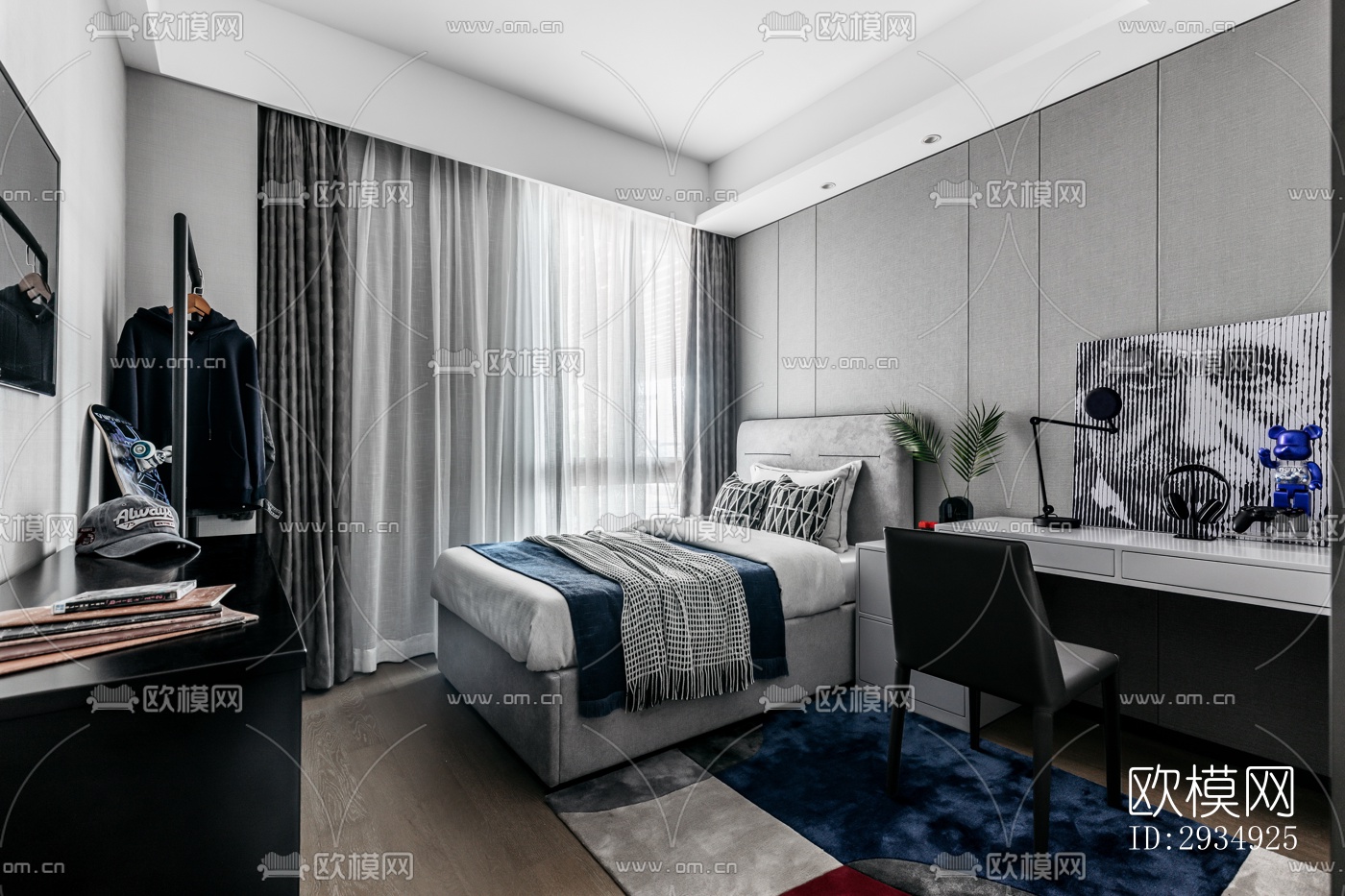 现代平层效果图下载（渲染图10）