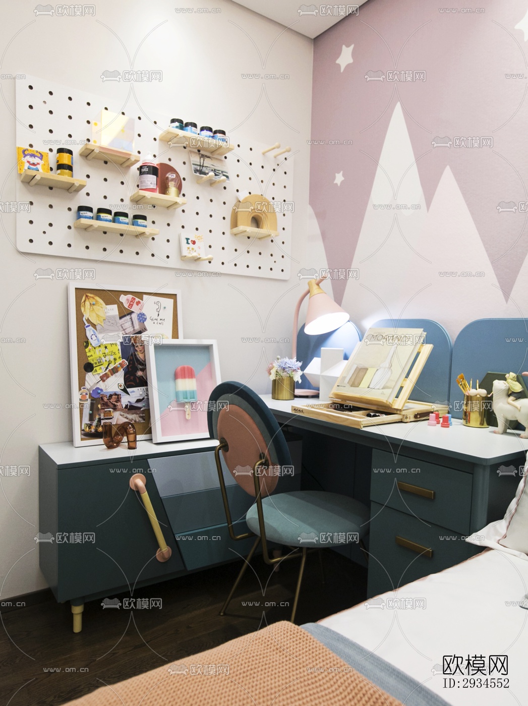 新中式平层效果图下载（渲染图11）