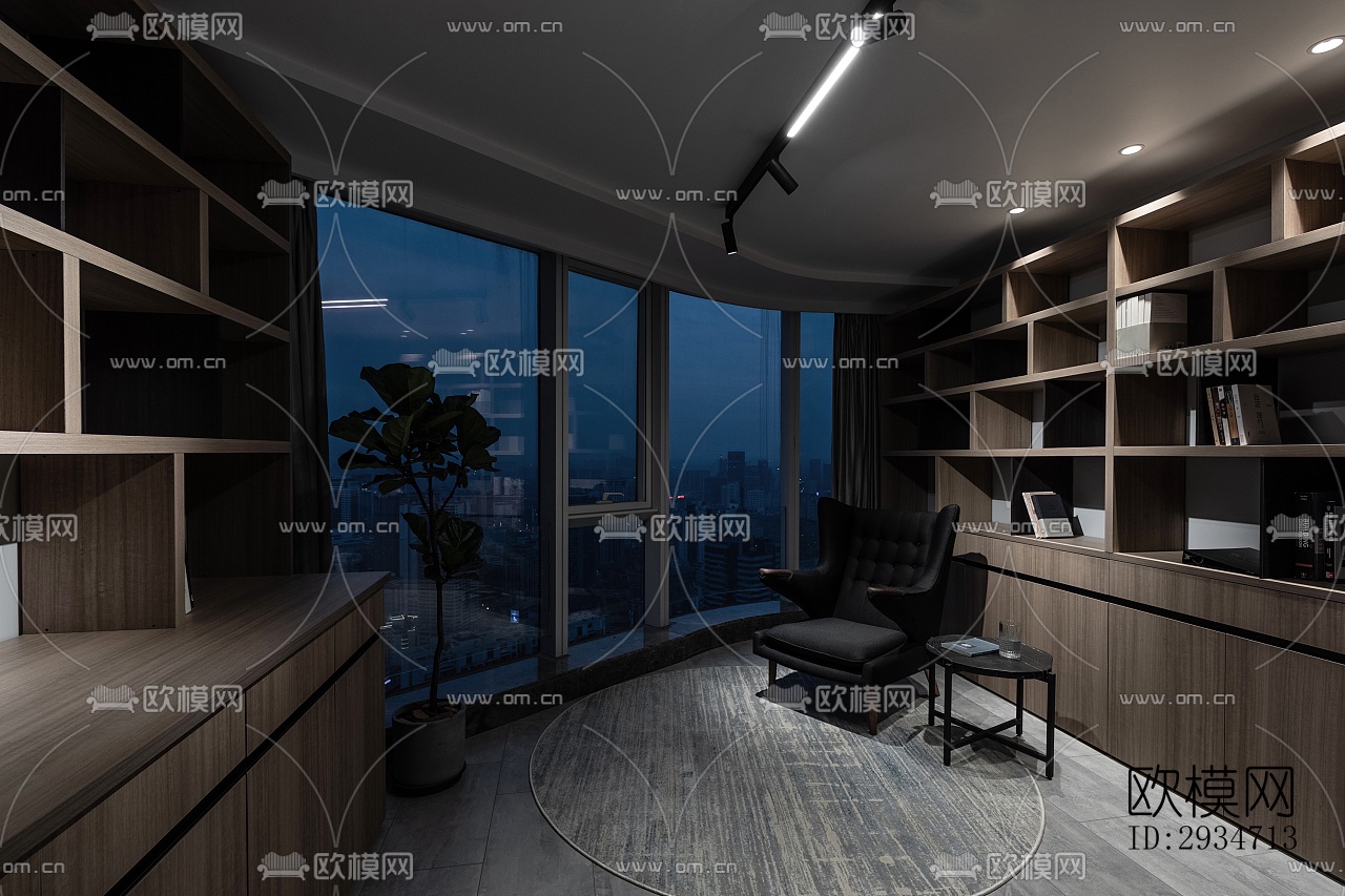 现代平层效果图下载（渲染图4）