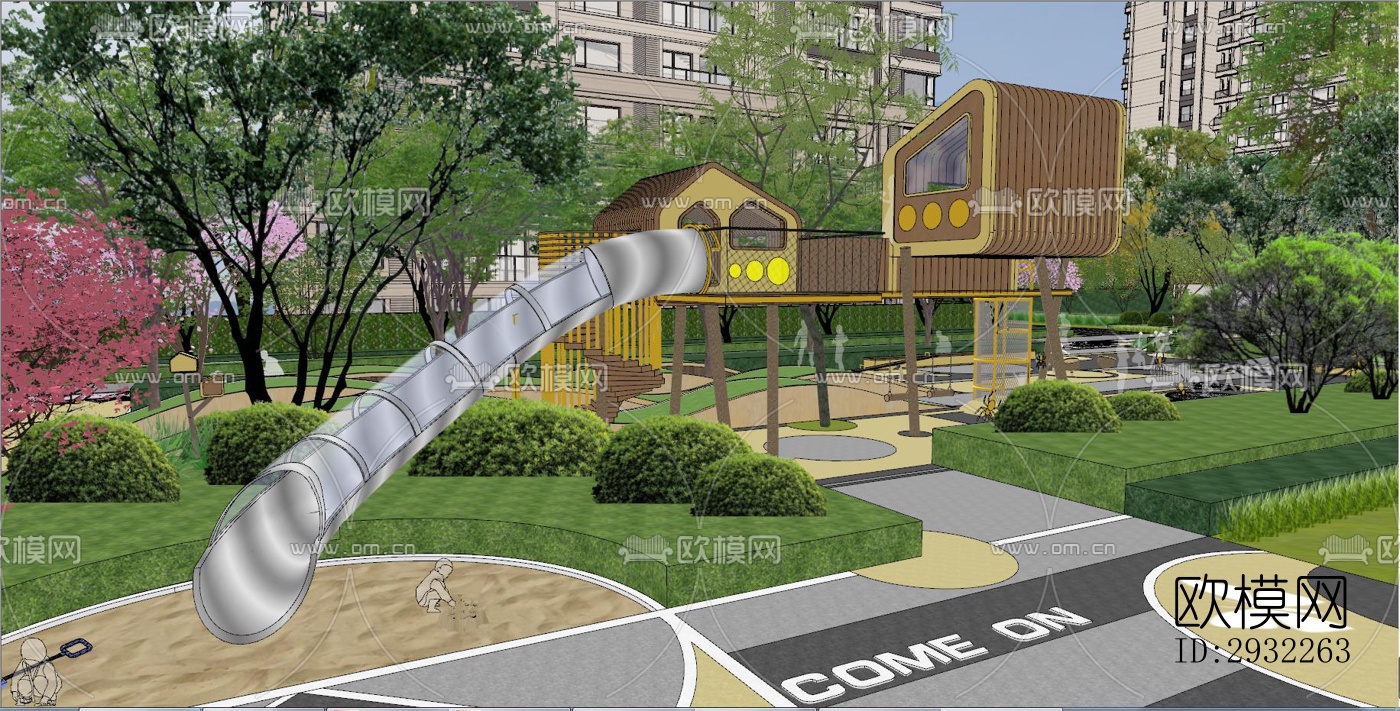 现代儿童游乐效果图下载（渲染图1）