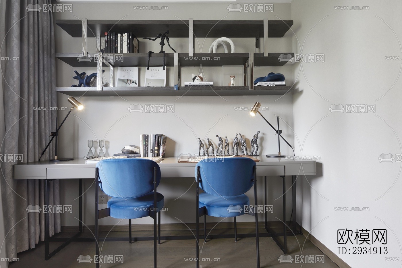 现代平层效果图下载（渲染图4）