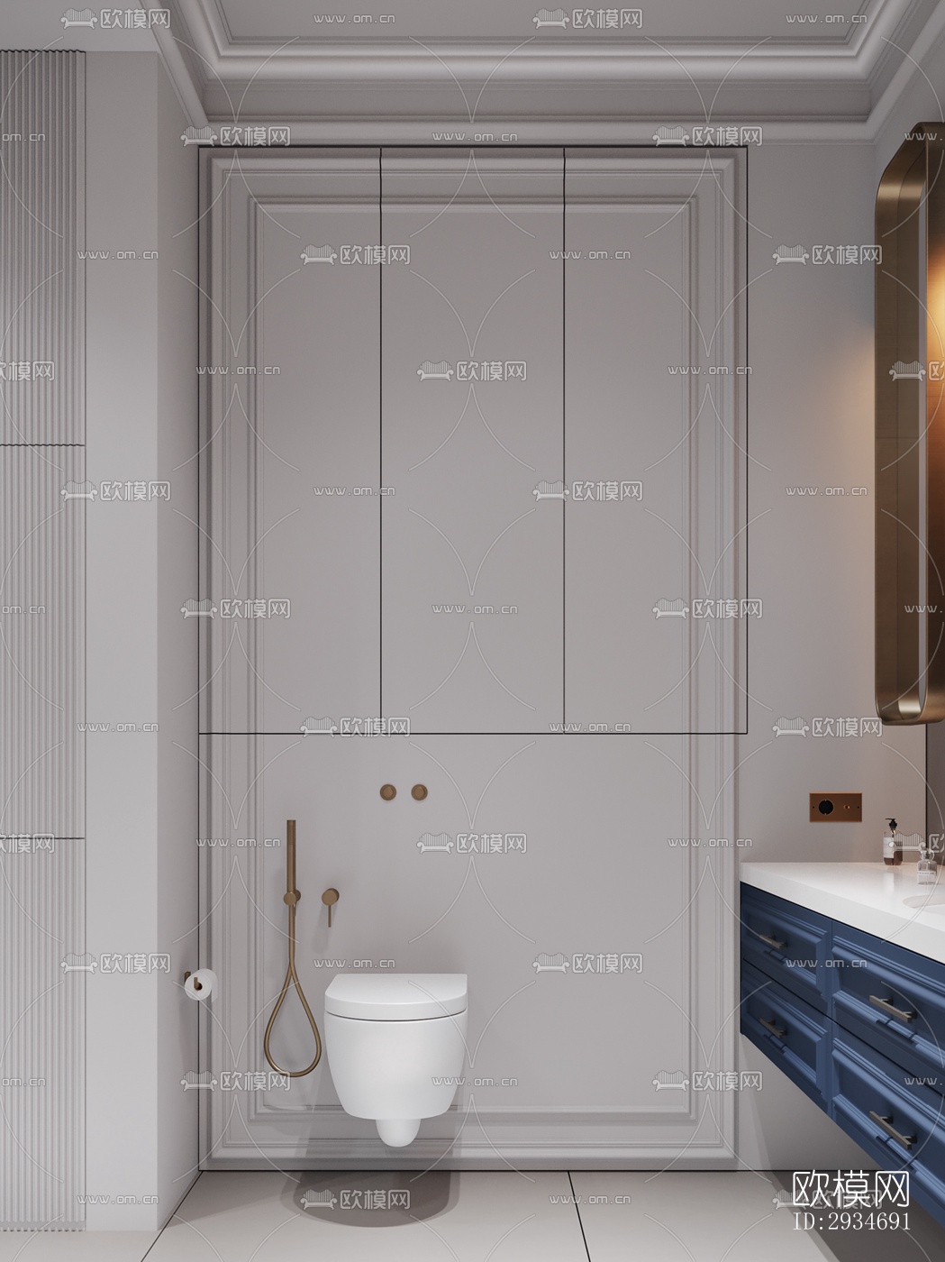 欧式平层效果图下载（渲染图11）