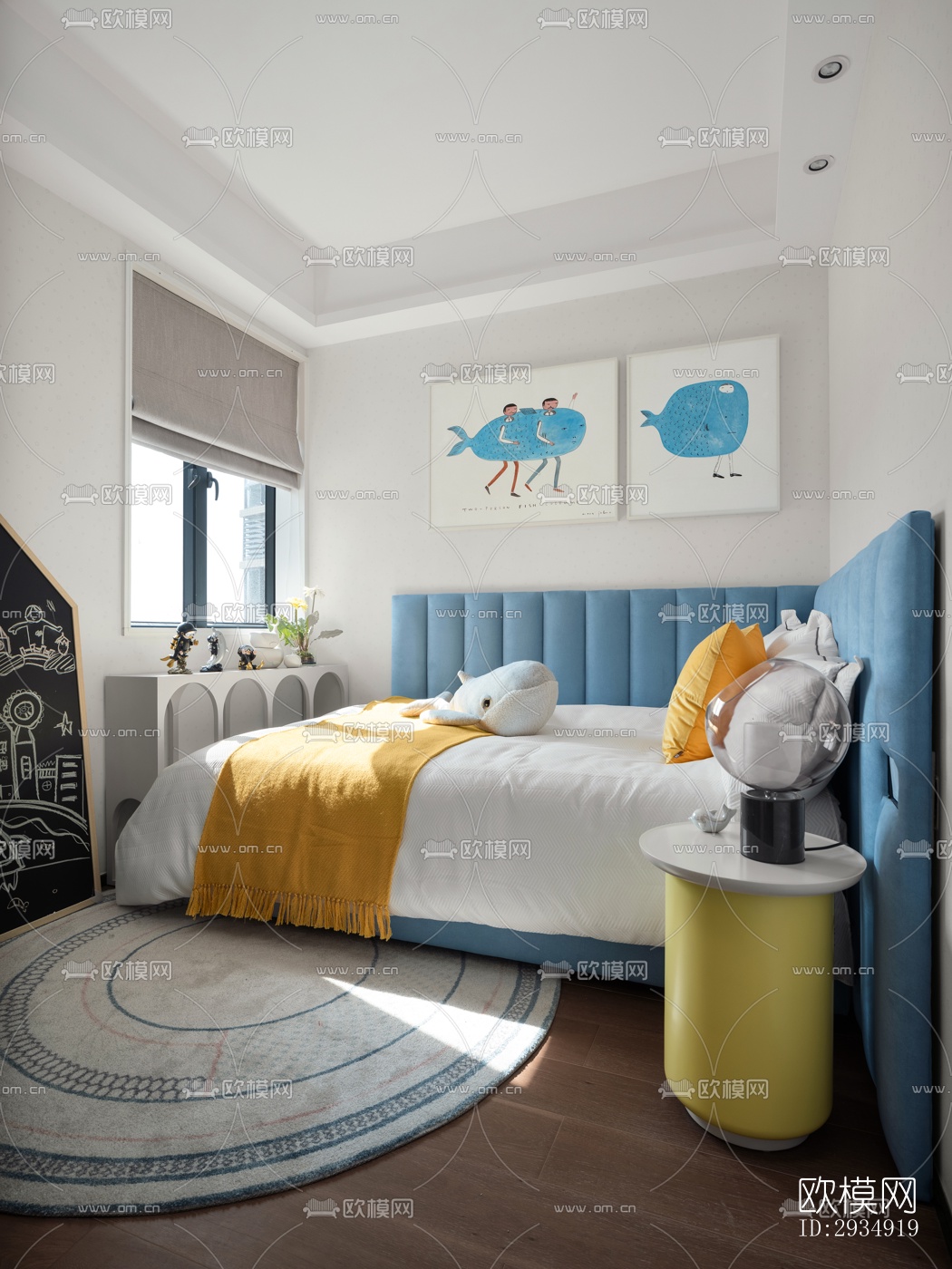 现代平层效果图下载（渲染图14）