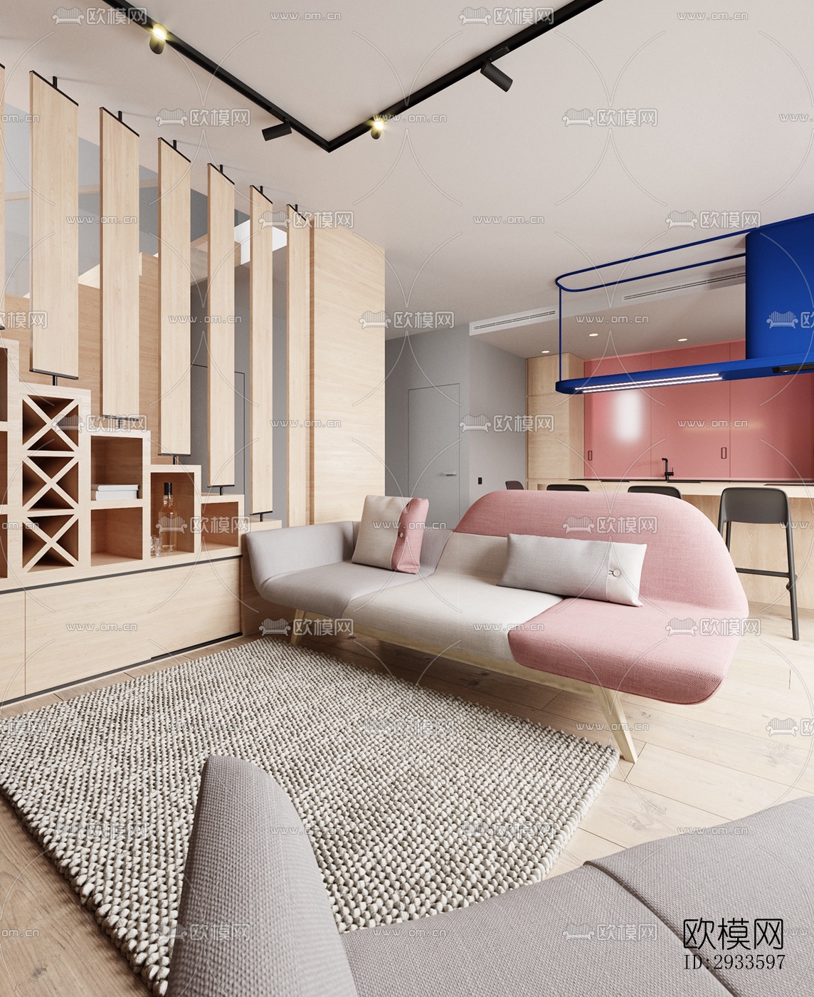 北欧公寓效果图下载（渲染图1）