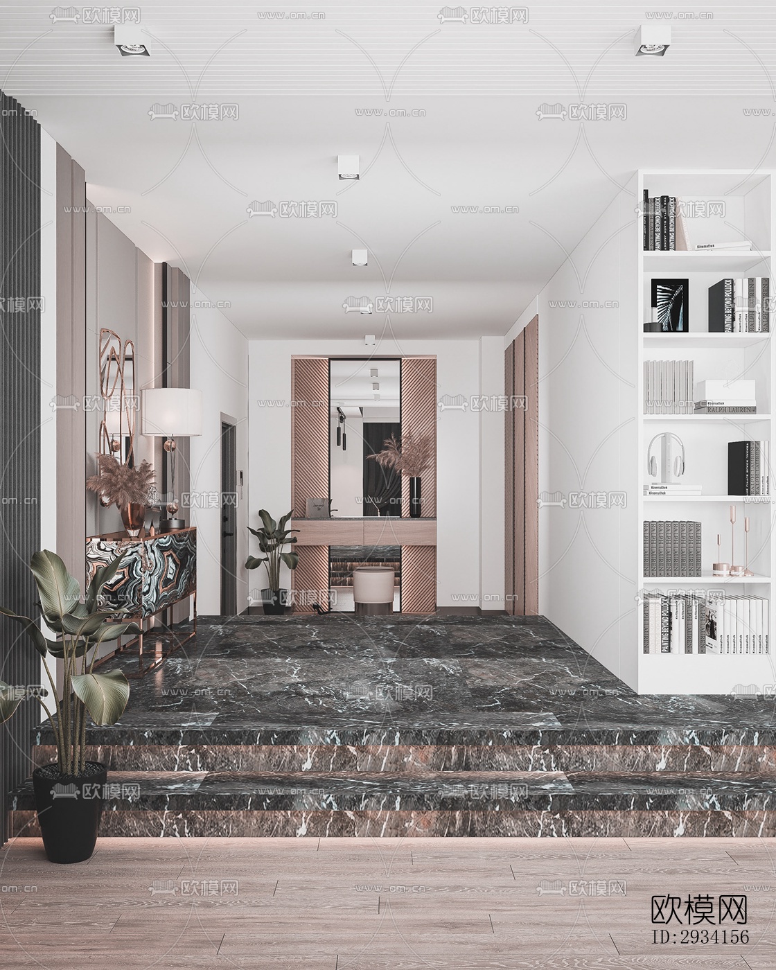 高级灰别墅效果图下载（渲染图19）