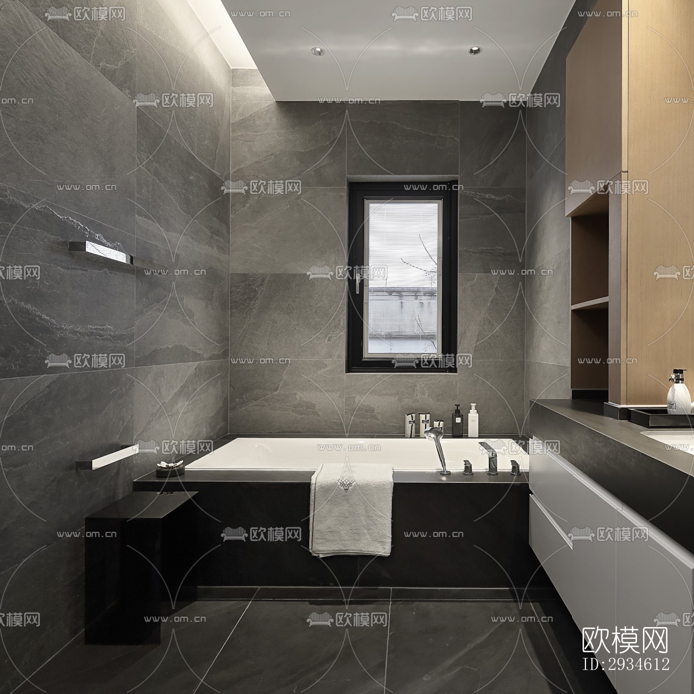 新中式平层效果图下载（渲染图7）