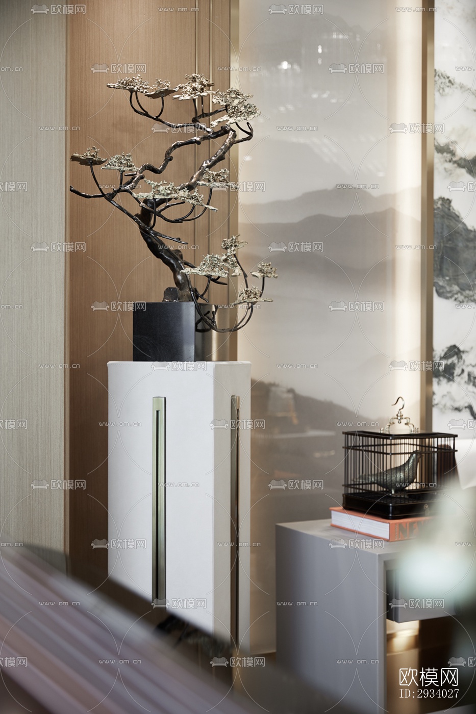 新中式别墅效果图下载（渲染图10）