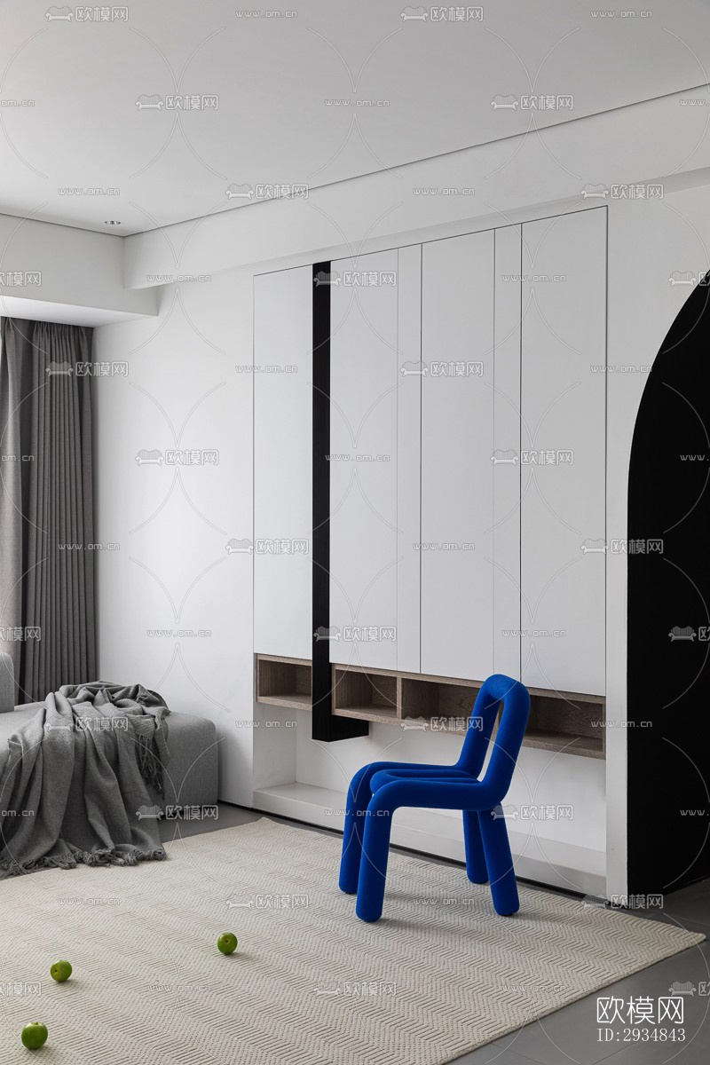 现代平层效果图下载（渲染图14）