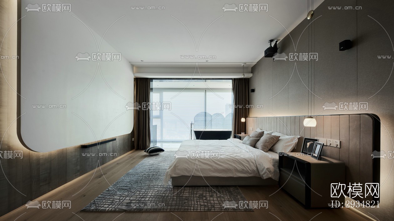 现代平层效果图下载（渲染图4）