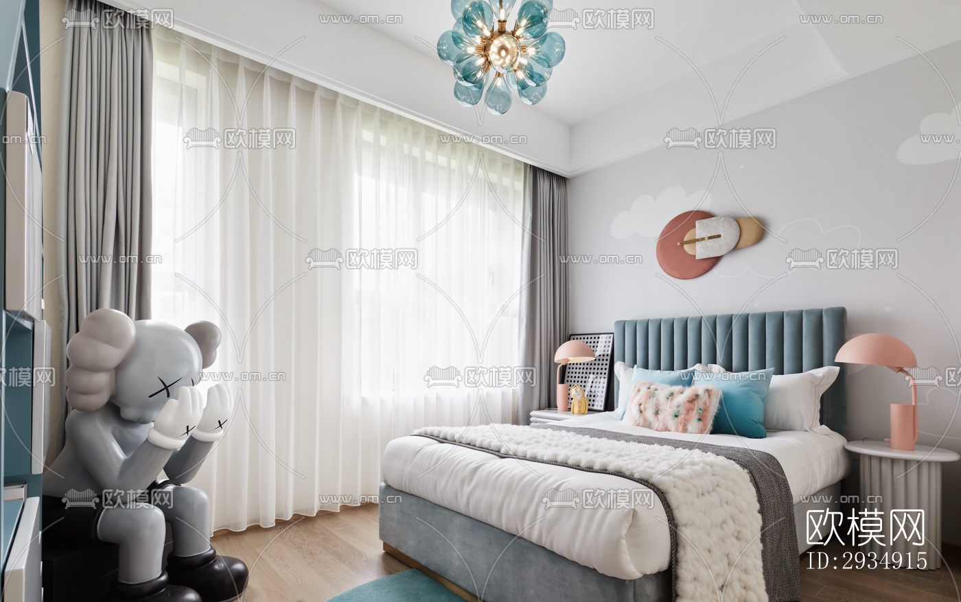 现代平层效果图下载（渲染图12）