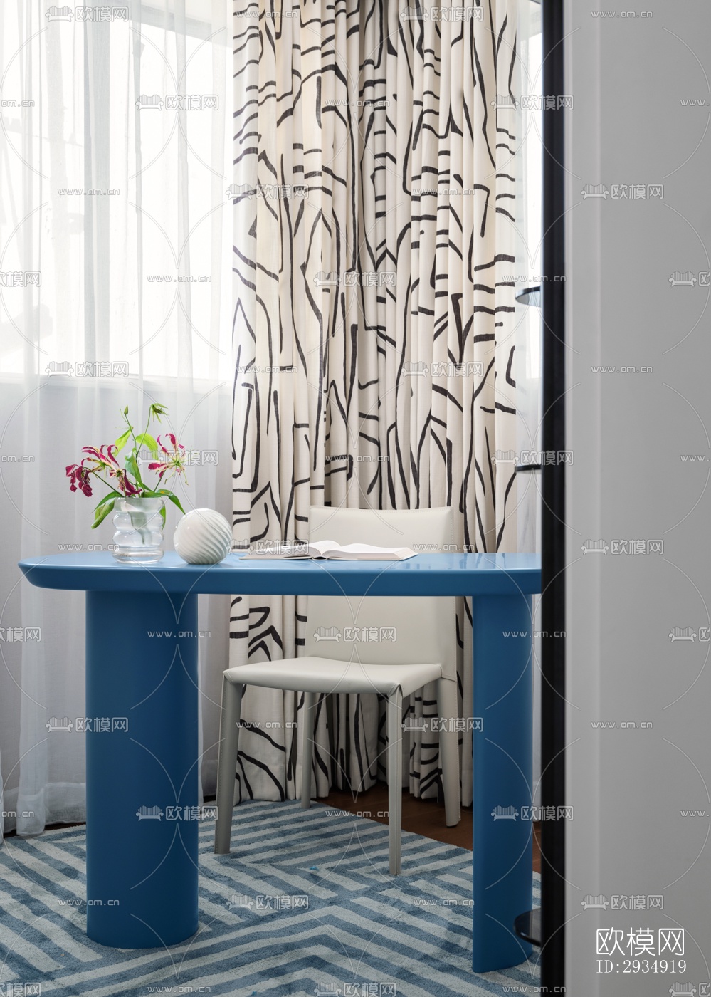 现代平层效果图下载（渲染图9）