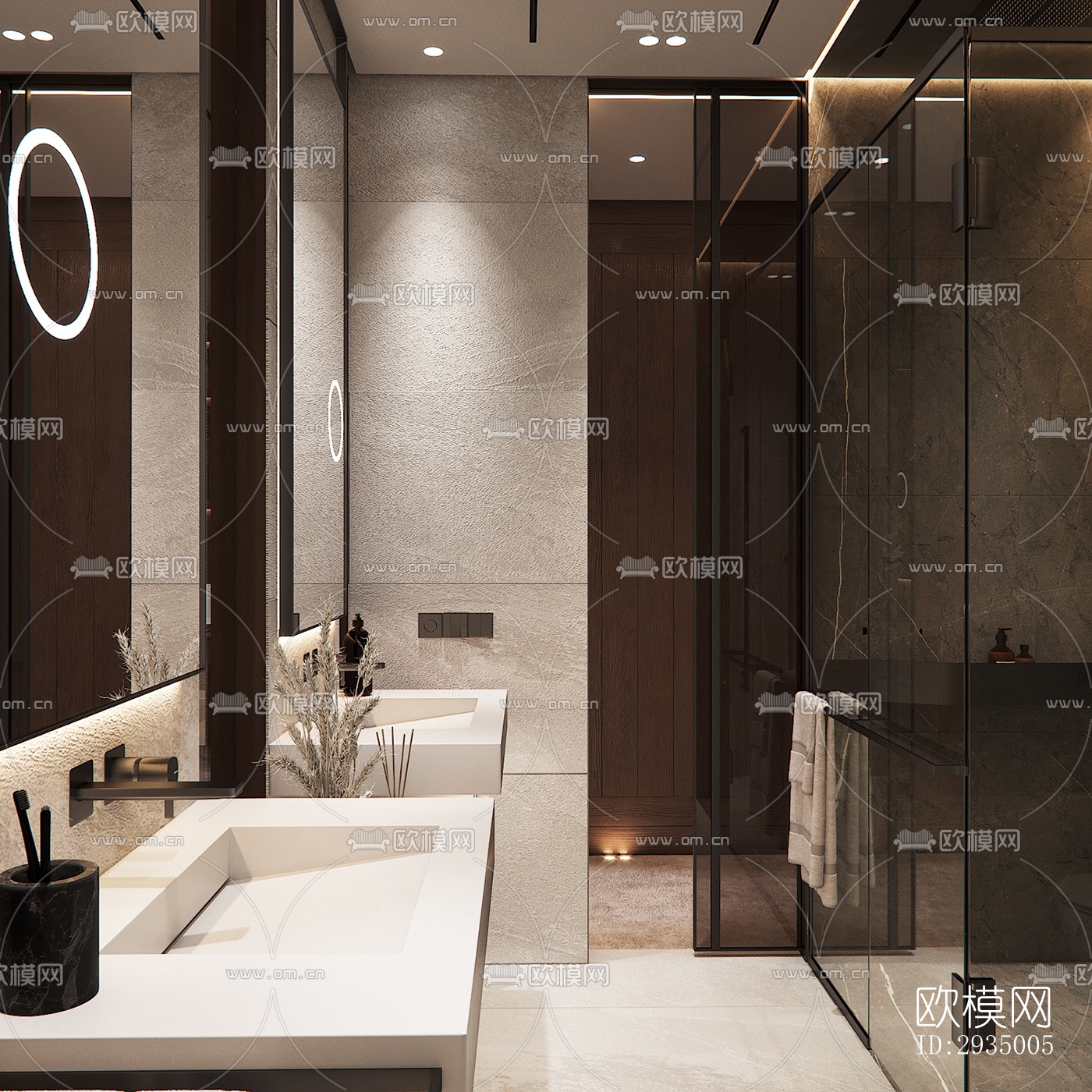 现代平层效果图下载（渲染图13）