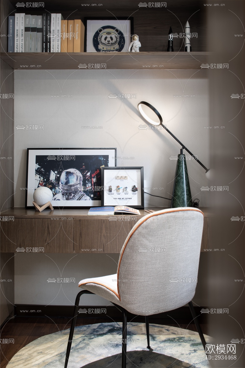 新中式平层效果图下载（渲染图13）