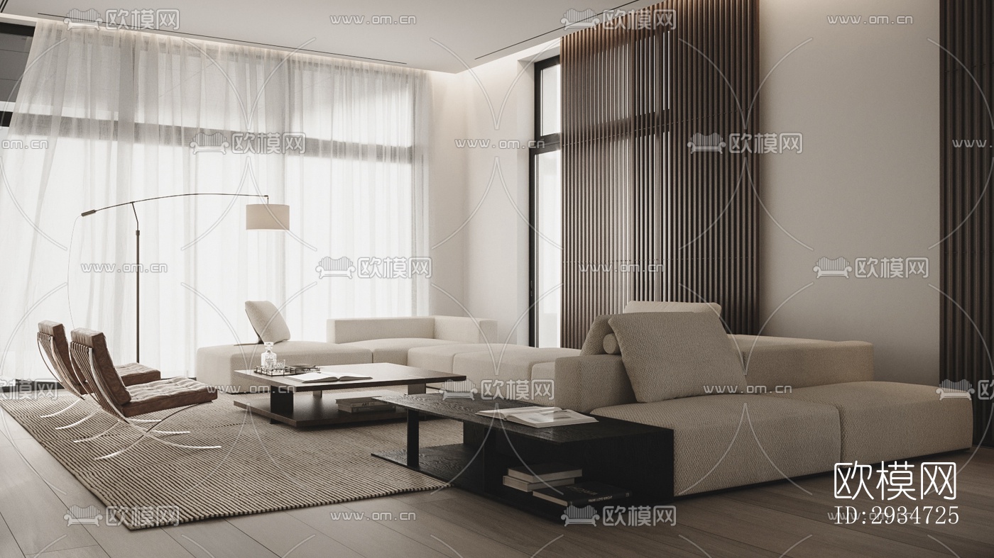 现代平层效果图下载（渲染图8）