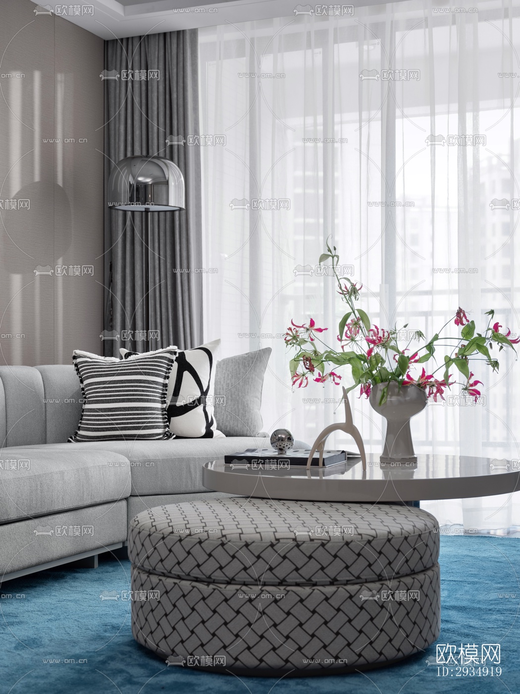 现代平层效果图下载（渲染图18）