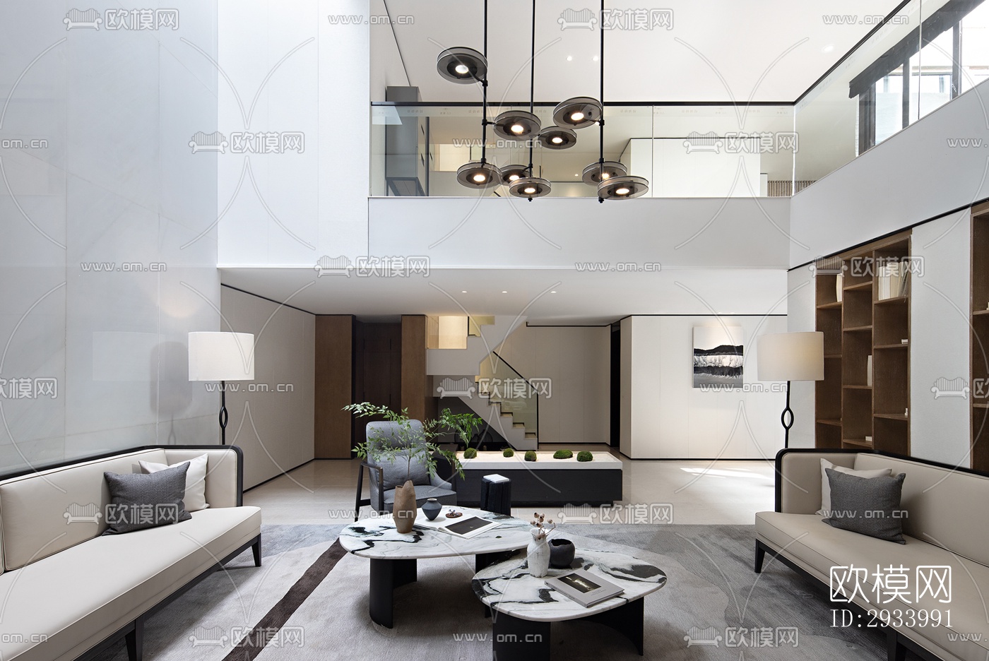 新中式别墅效果图下载（渲染图4）