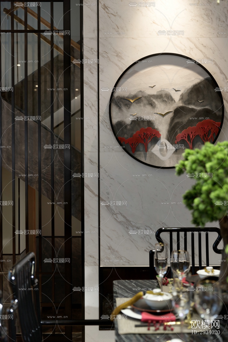 新中式别墅效果图下载（渲染图14）