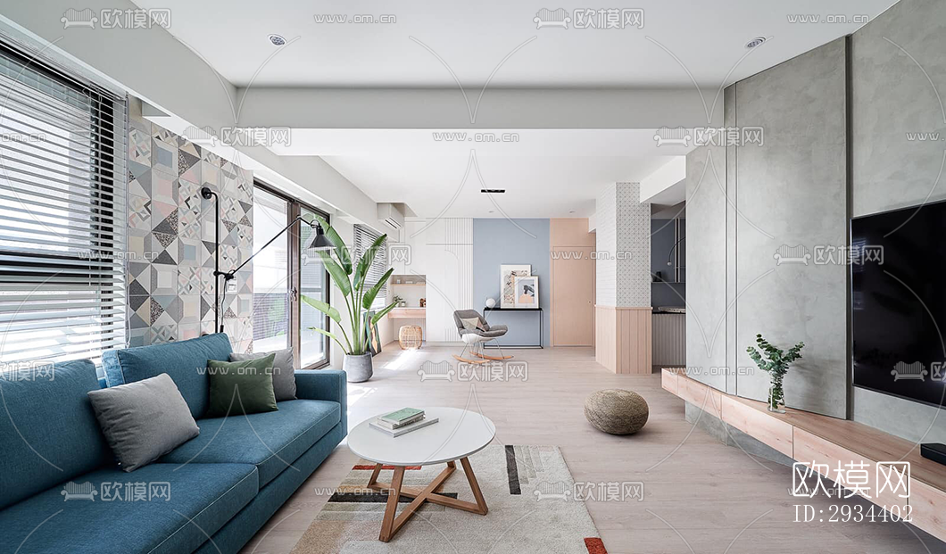 北欧平层效果图下载（渲染图18）