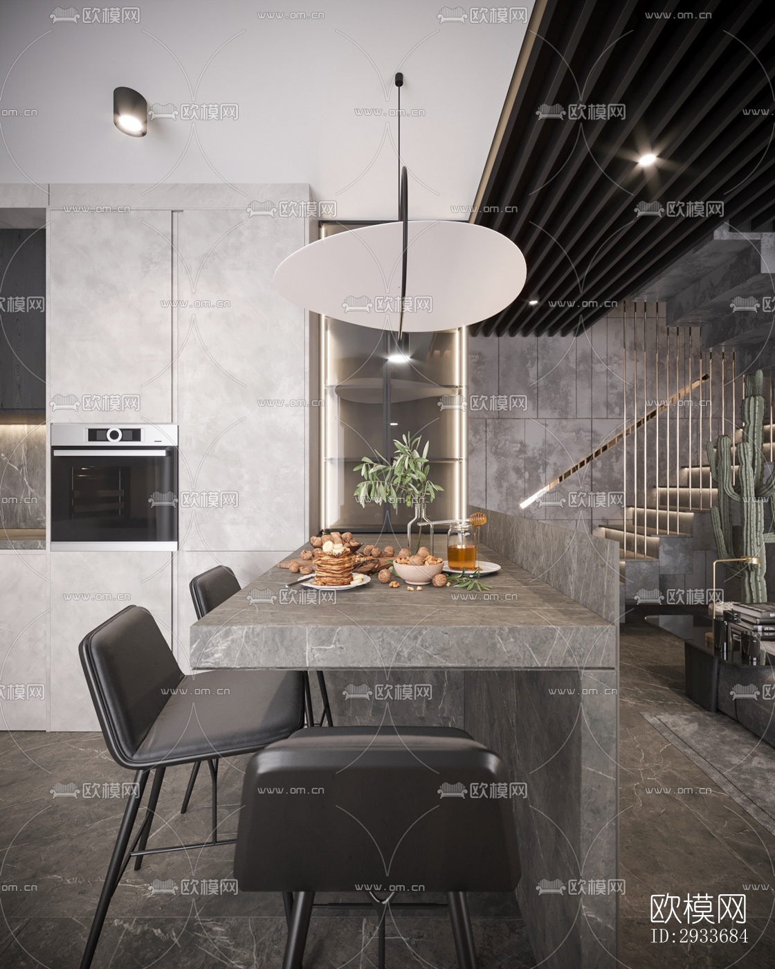 工业风公寓效果图下载（渲染图1）