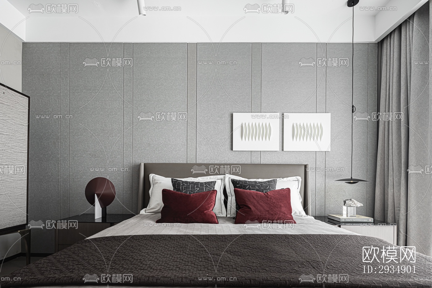 现代平层效果图下载（渲染图3）