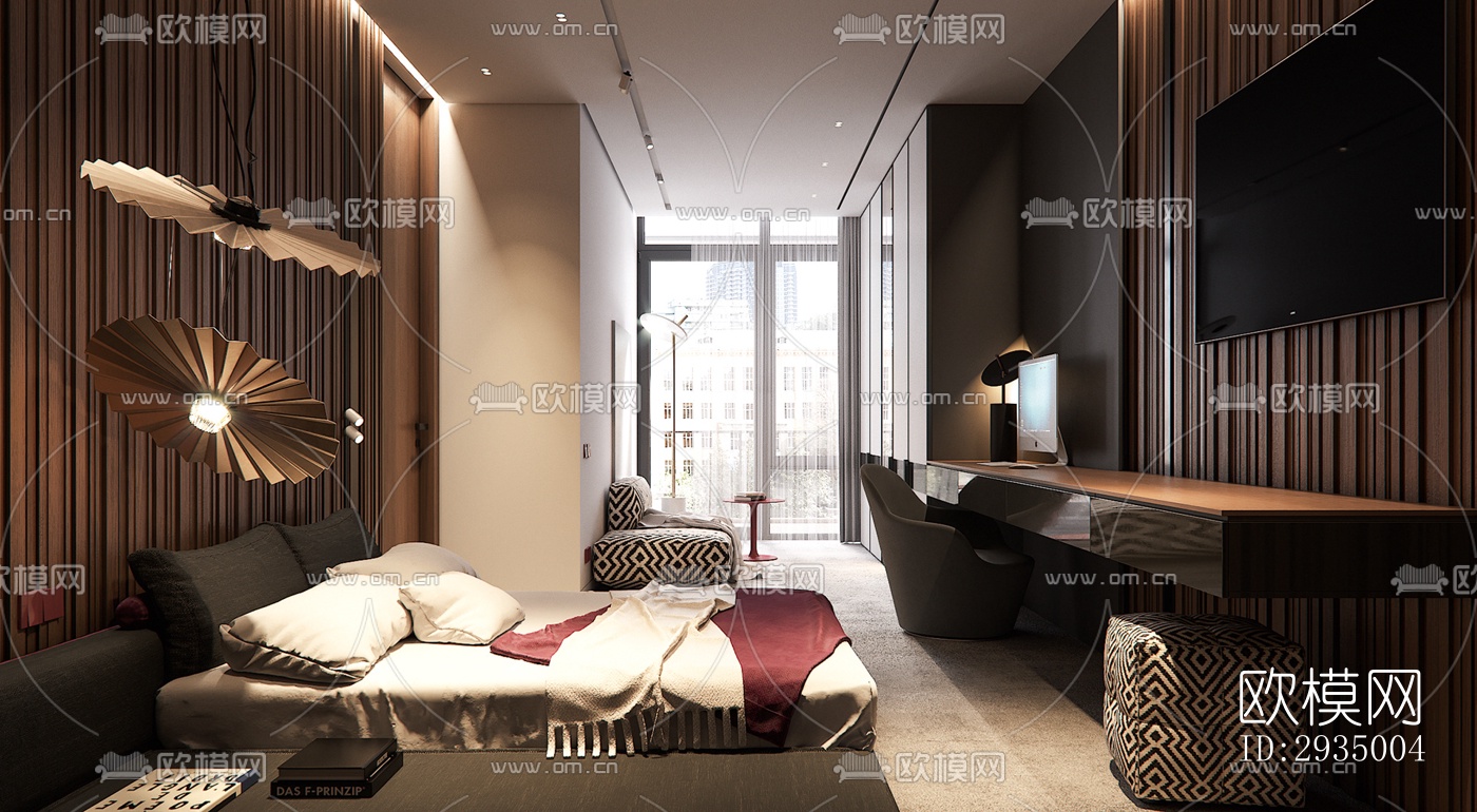 现代平层效果图下载（渲染图10）