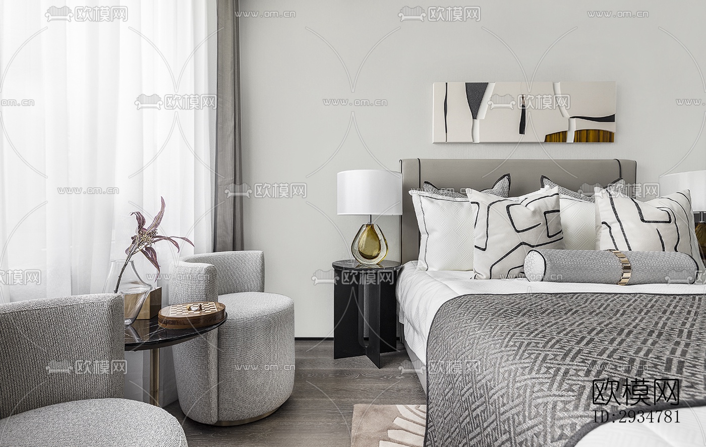 现代平层效果图下载（渲染图11）