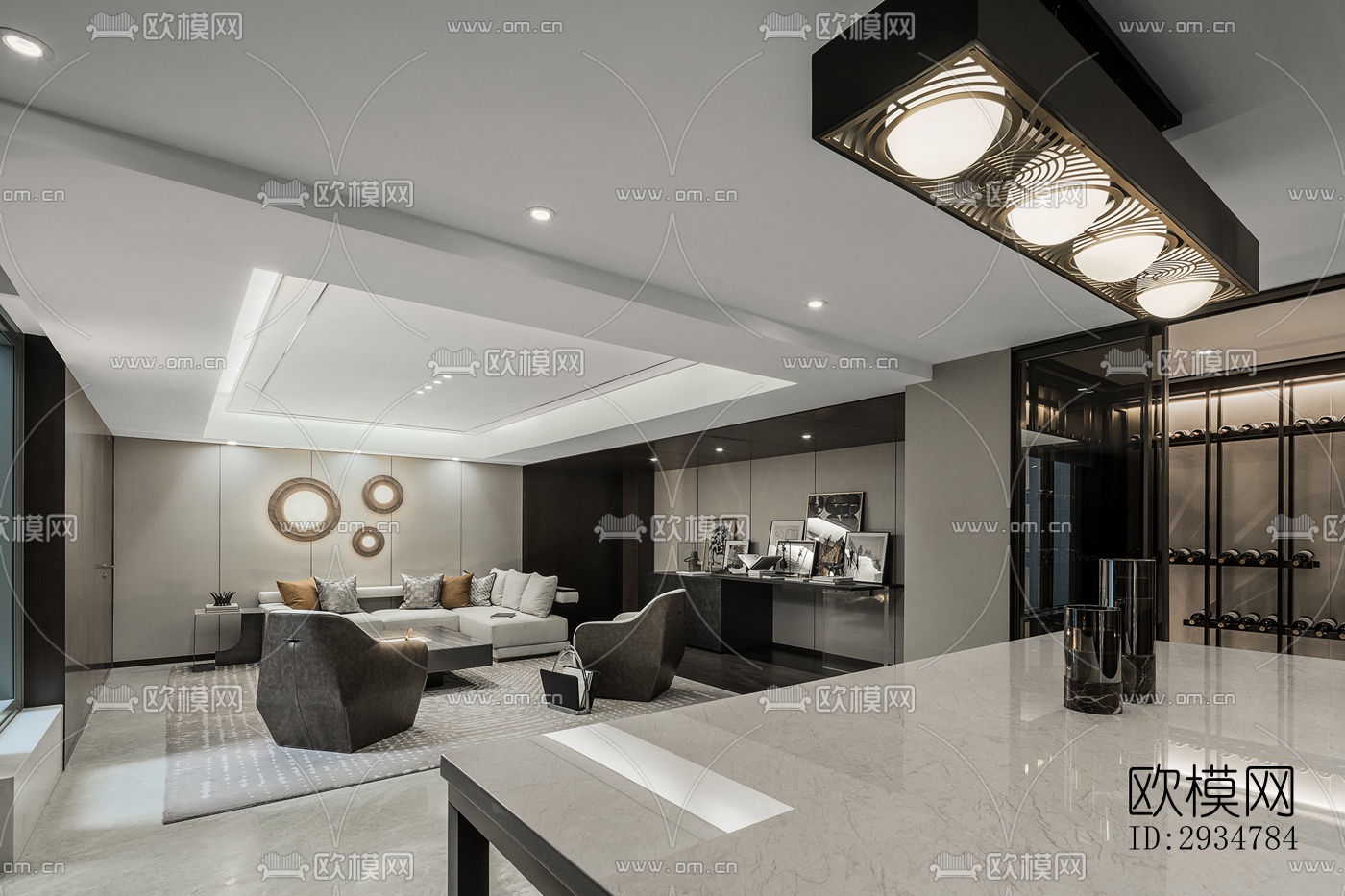 现代平层效果图下载（渲染图7）