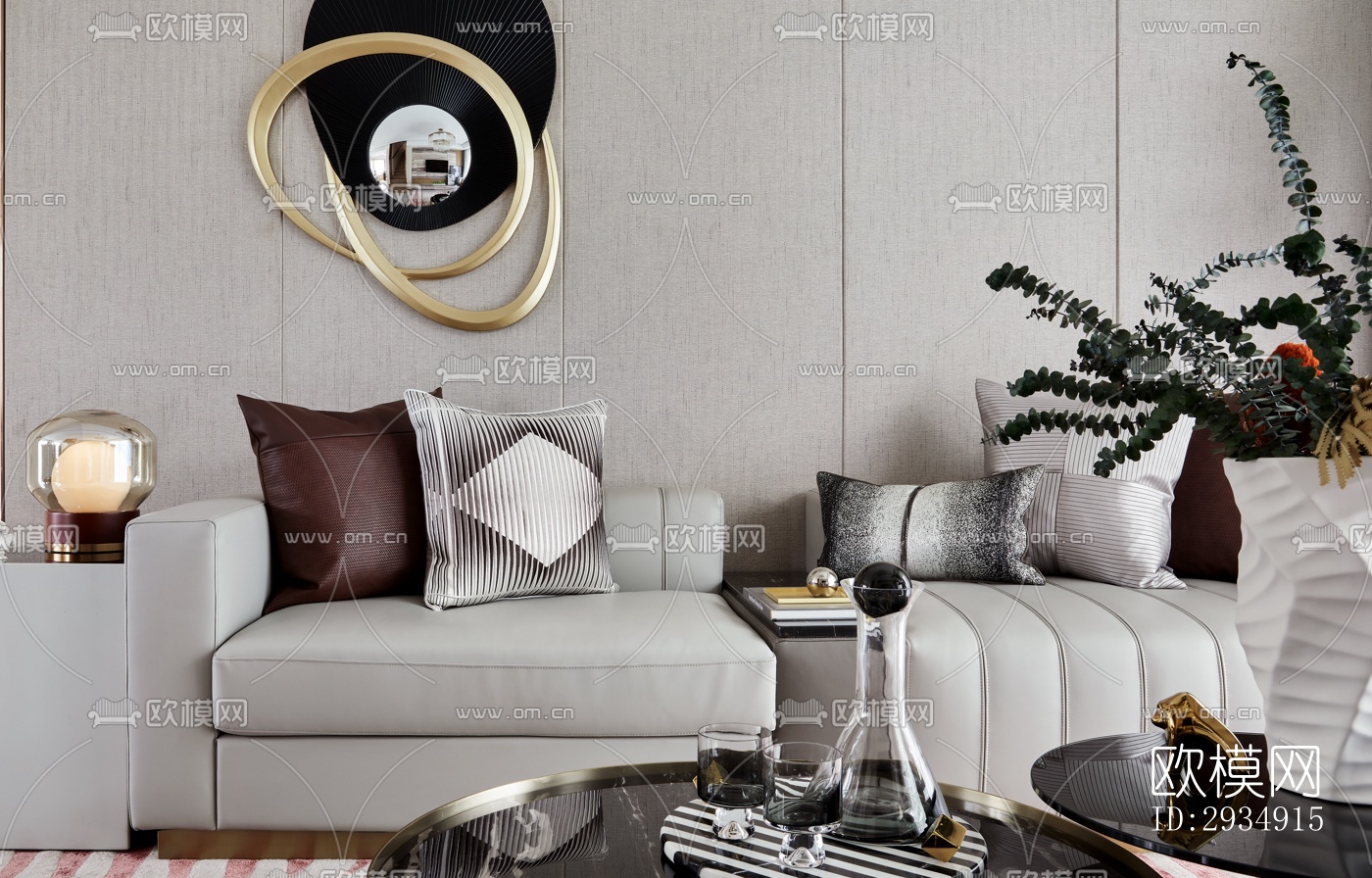 现代平层效果图下载（渲染图19）