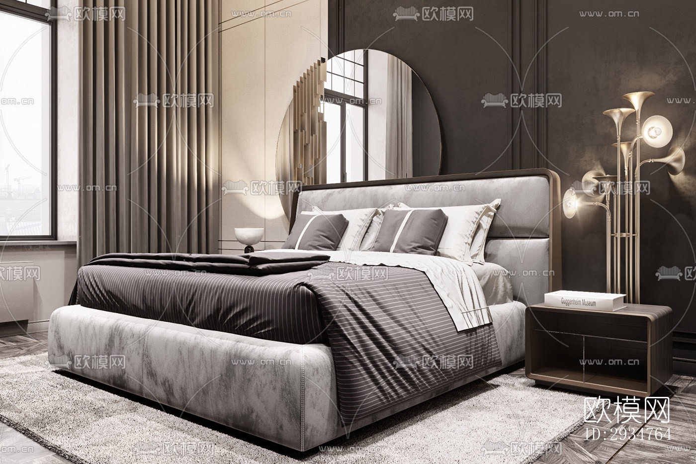 现代平层效果图下载（渲染图14）