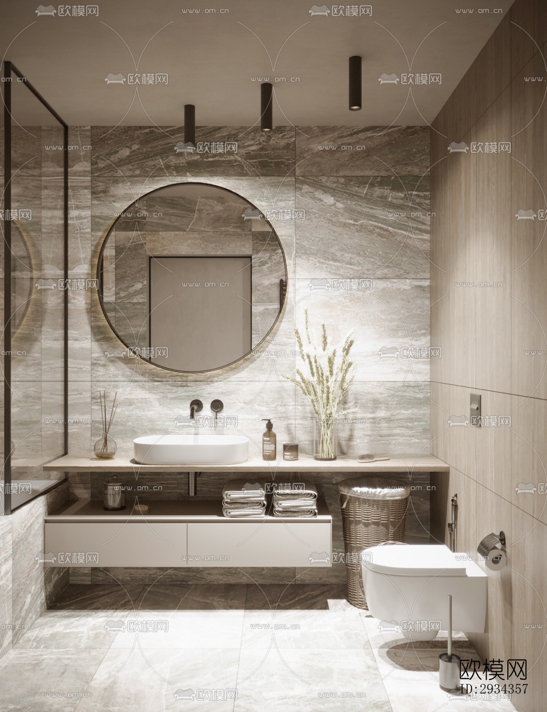 侘寂平层效果图下载（渲染图4）